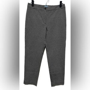 J Mclaughlin Pants Women’s Size 6 Black & White Printed Stretch Tapered Textured